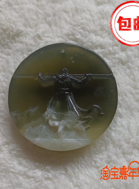 天然朱砂岫玉原创设计大圣归来