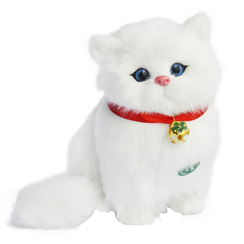 仿真宠物猫咪毛绒玩具玩偶假猫会叫的动物模型猫布偶公仔娃娃摆件 - 图3