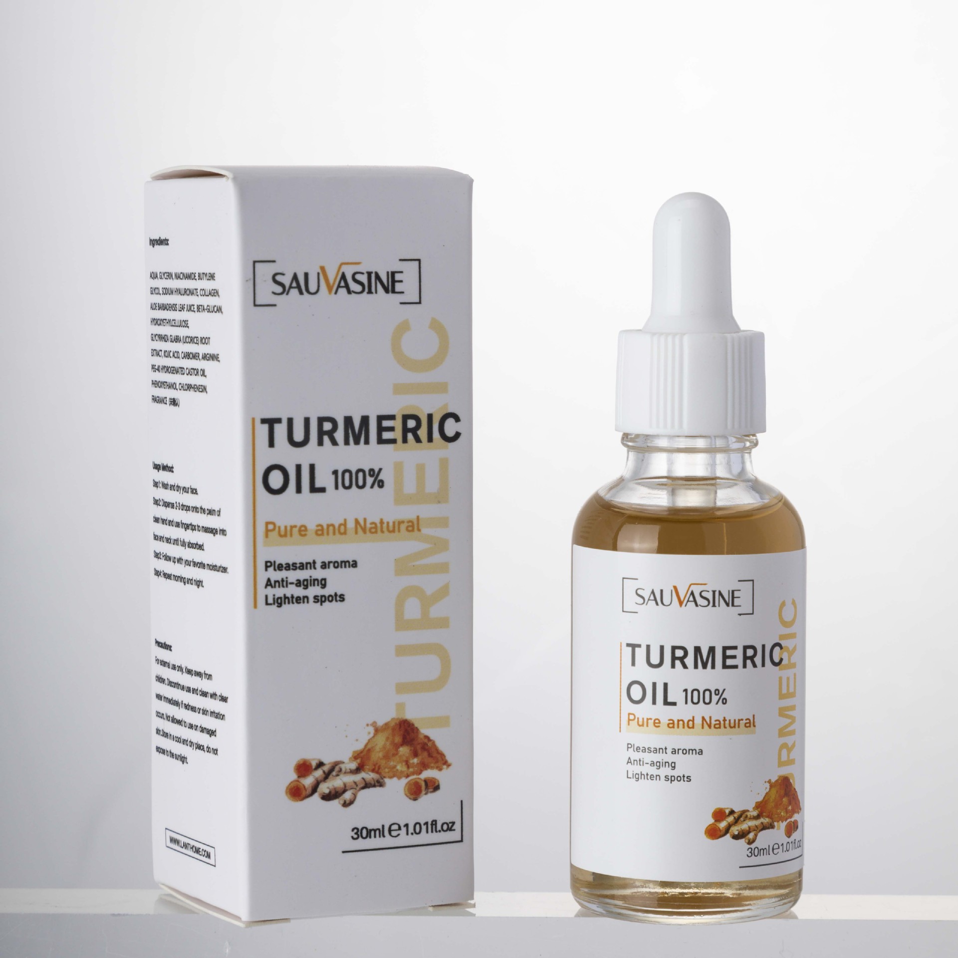 whitening brighten body turmeric oil Skin Glow Acne Dark Ser - 图3