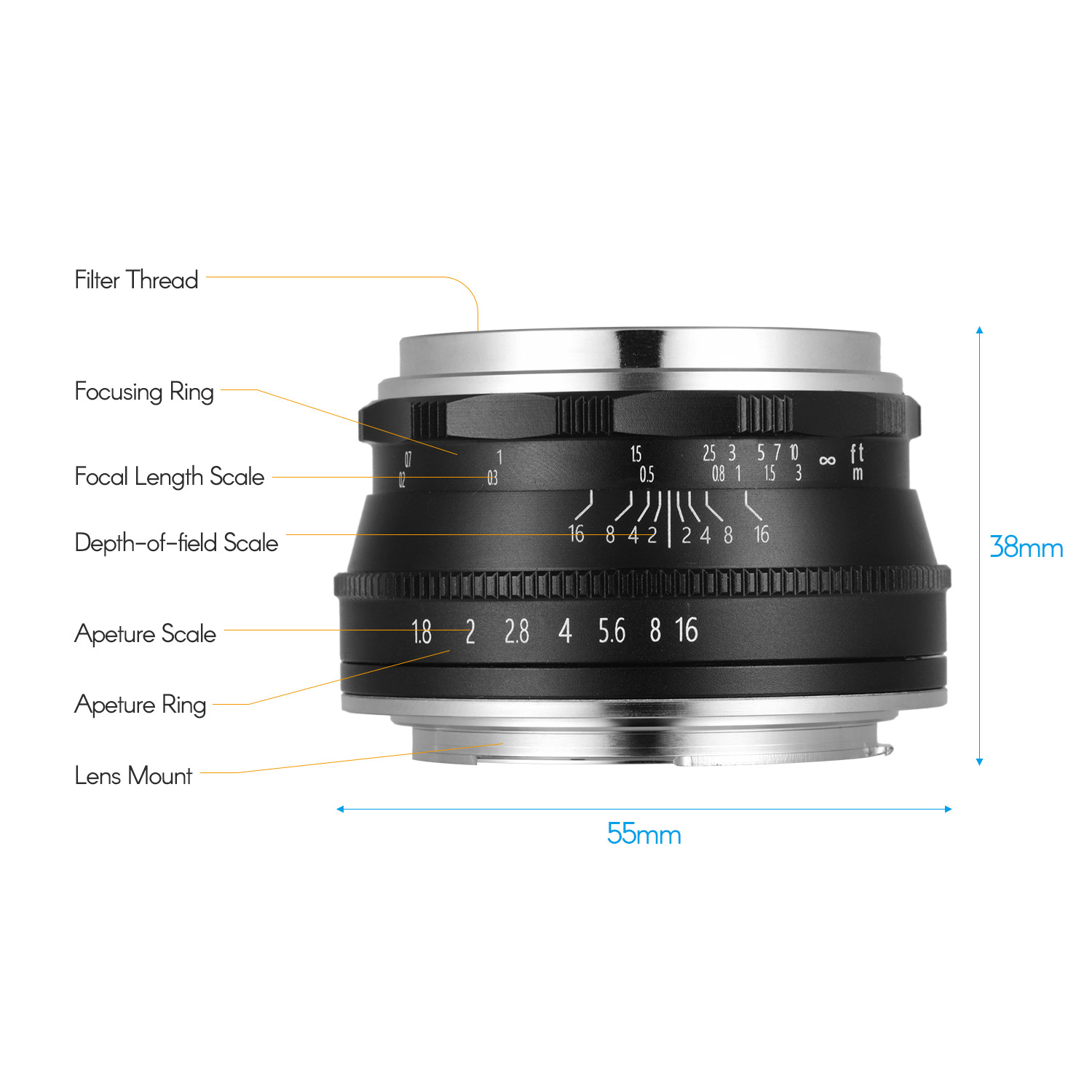 契卡25mmF1.8半画幅微单镜头适用富士xa57xe4XT4XT5XS10索尼a6000 - 图1