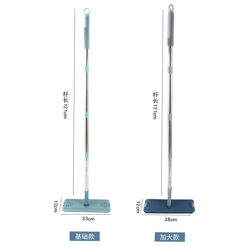 刮刮乐拖把杆替换配件通用墩布单杆免手洗拖把平板加大吸收厚布头-图3