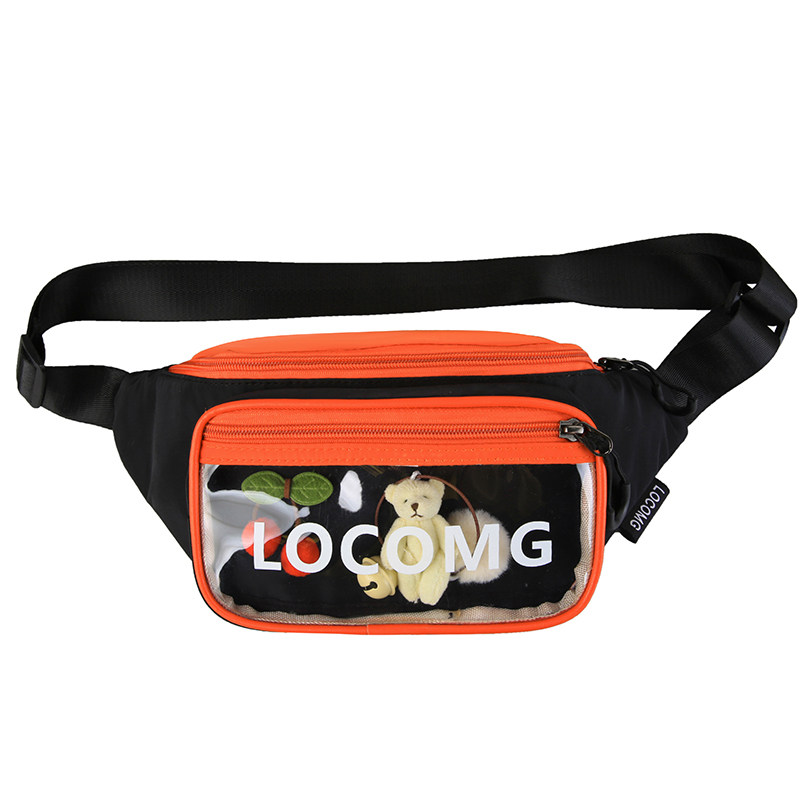 街头运动风女ins学生撞色日系胸包 阔子工厂每天定时上新女士包袋