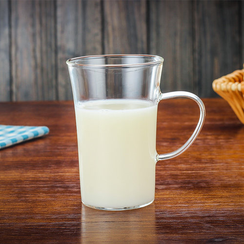 高硼硅耐热玻璃茶壶 家用透明带把绿茶杯 简约牛奶果汁咖啡杯子 - 图2