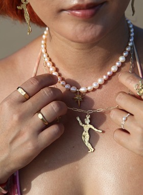 Surfing Girl｜冲浪女孩系列女性力量之美纯银吊坠小众设计项链