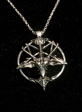 之力五芒星黑金属暗黑项链吊坠