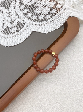 女天然石国风复古精致戒指