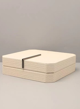 现代简约轻奢皮革首饰收纳盒