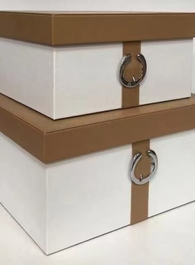 现代简约轻奢皮革首饰收纳盒