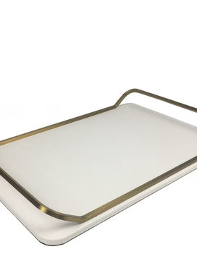 现代轻奢欧式金属长方形托盘摆件