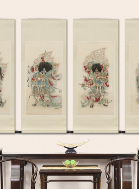工笔人物画北极四圣天蓬元帅挂画