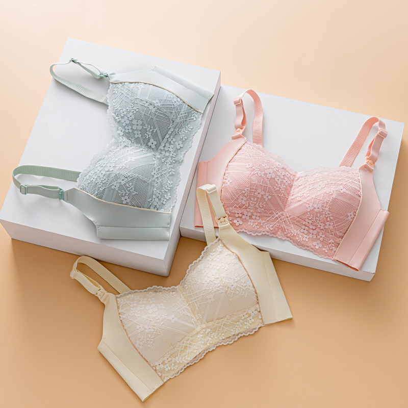 孕妇孕期怀孕期文胸聚拢喂奶舒适 港模哺乳文胸