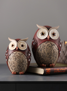 猫头鹰动物饰品创意覆古家居装饰酒柜客厅电视柜办公室书房陈设
