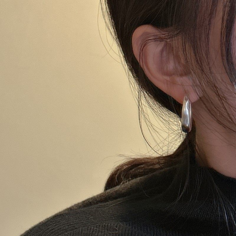 S925纯银韩版小众设计感基础款大耳圈韩式风时髦INS风质感耳扣,淘宝优惠券,粉丝福利购,淘宝优惠卷