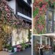 Simulated waterfall flower wall background wall rose vine women's clothing store front fake flower decoration internet celebrity photo check-in wall