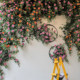 Simulated rose flower internet celebrity flower wall waterfall wall artificial flower