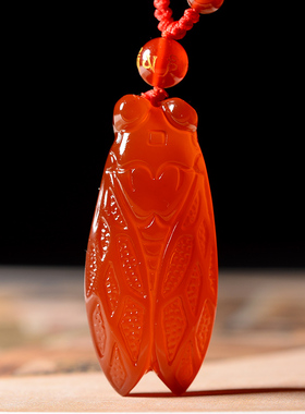 黄玉髓知了随身吊坠蝉鸣迎禄学生