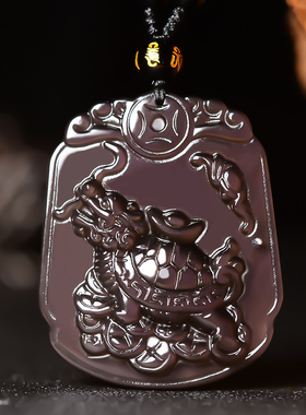 招财玄武虎年吉祥物黑曜石龙龟