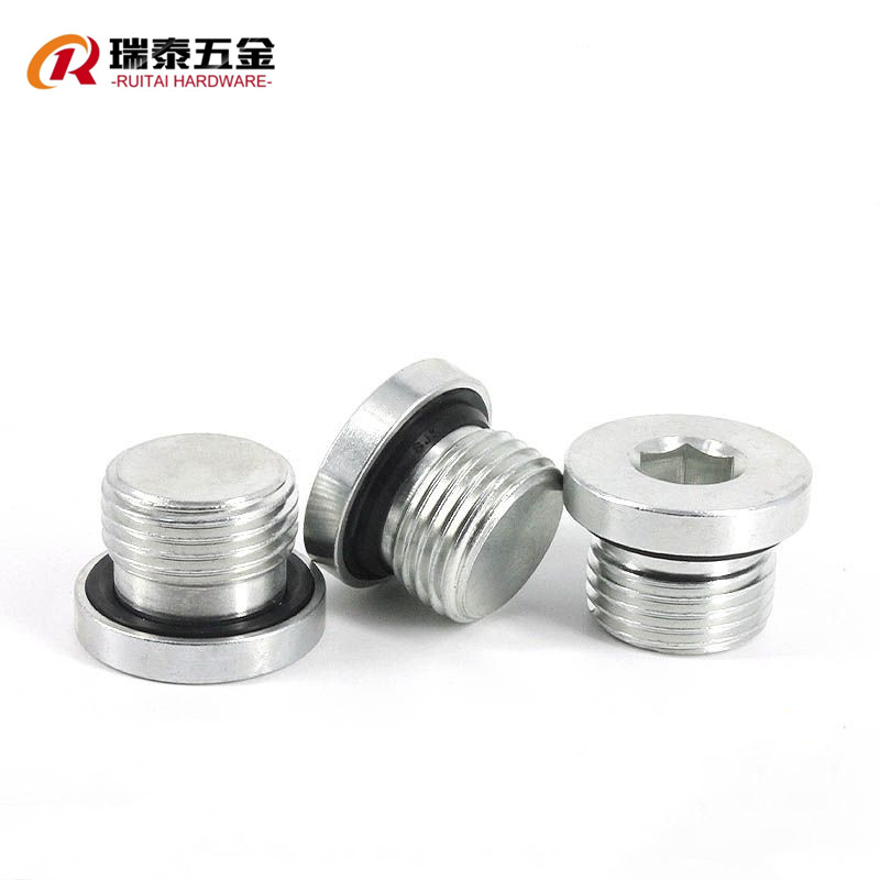 瑞泰内六角ED密封圈法兰面堵头管堵油塞螺堵螺塞G1/8G1/4M12*1.5-图2