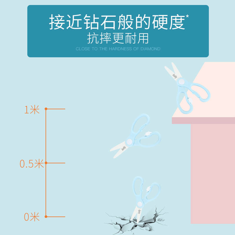 ilody 宝宝辅食剪婴儿陶瓷剪刀儿童吃饭食物剪肉菜外带便携小工具