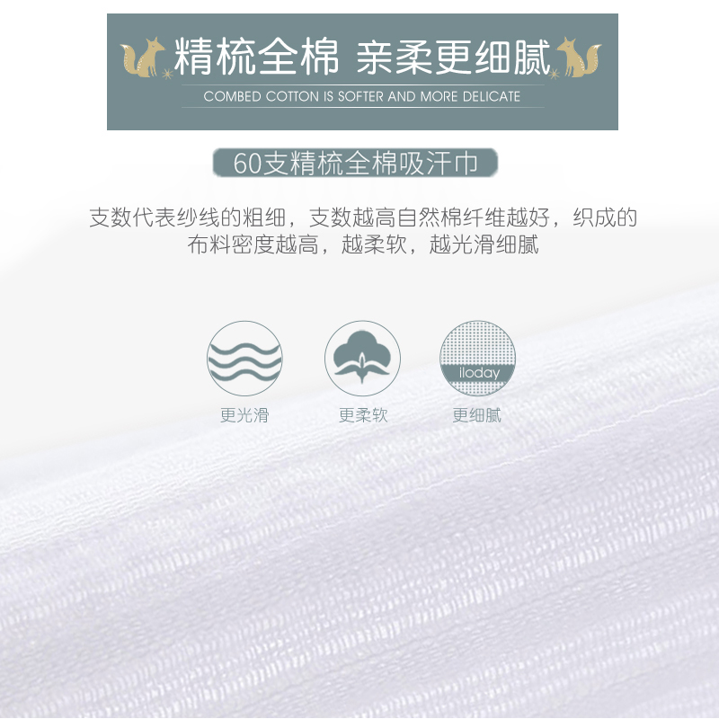 ilody 吸汗巾儿童纯棉幼儿园婴儿宝宝垫背巾汉巾全棉大号隔汗巾