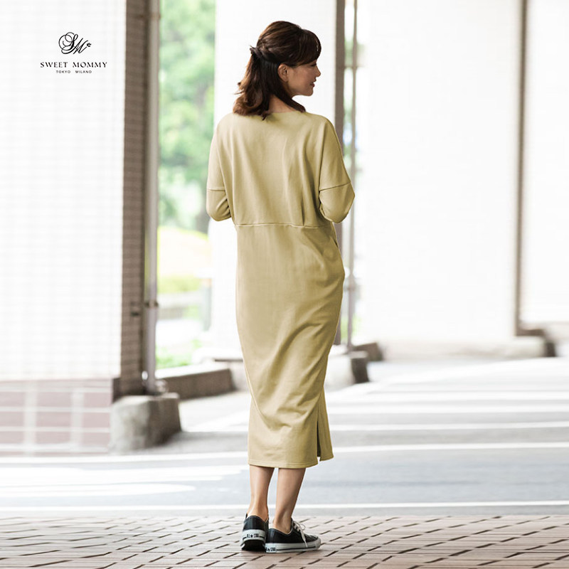 sweetmommy日本孕妇长款春秋连衣裙 SweetMommy海外连衣裙