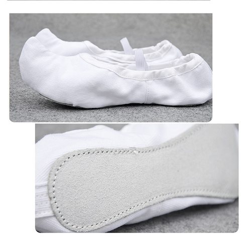 朝鲜舞鞋韩国传统勾勾鞋白色古典舞蹈鞋室内练功鞋儿童成人帆布 - 图1