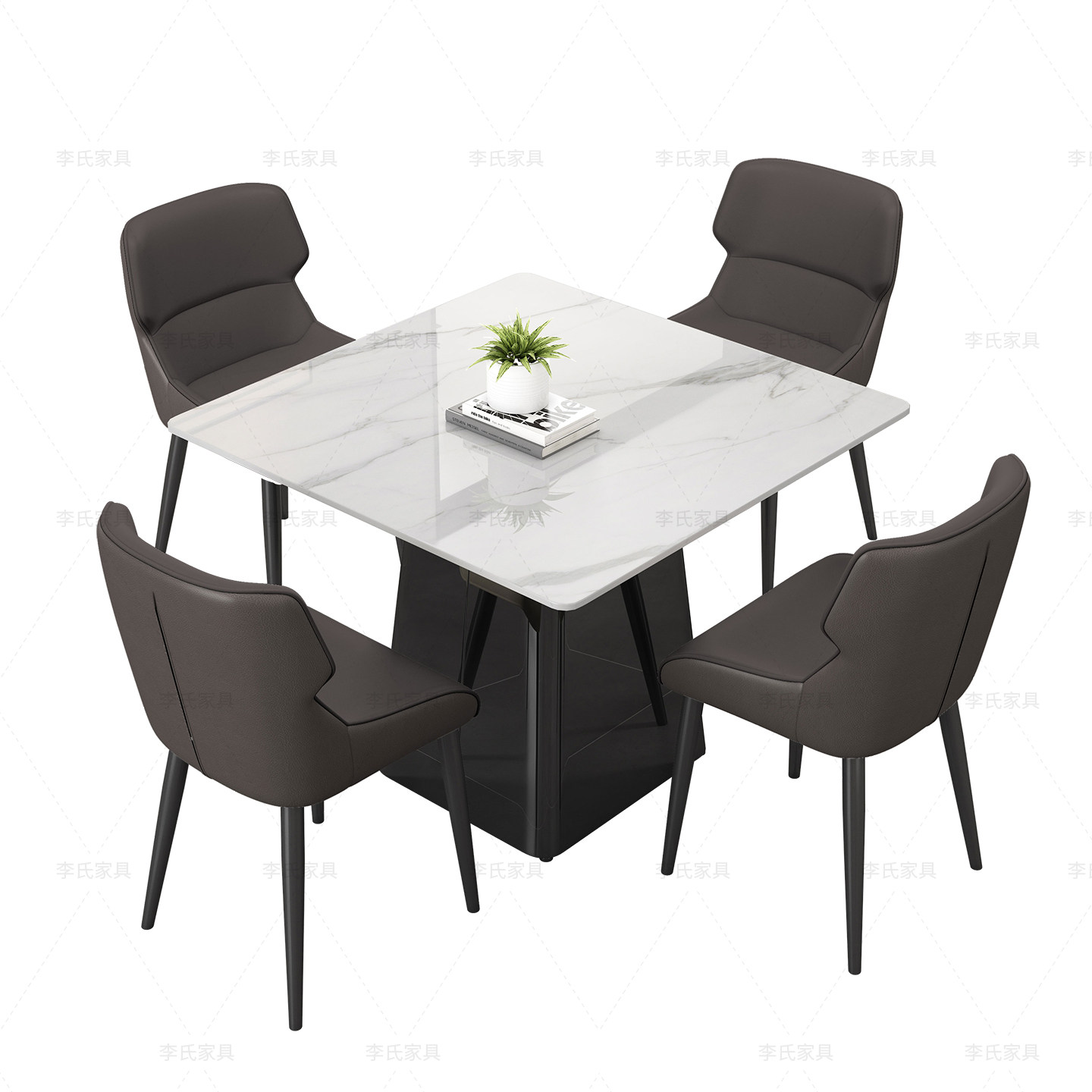 高端酒店餐厅商用正方形岩板餐桌椅休闲吧家用小方桌掼蛋打牌桌子,淘宝优惠券,粉丝福利购,淘宝优惠卷