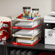 Desktop file storage rack transparent multi-layer storage rack