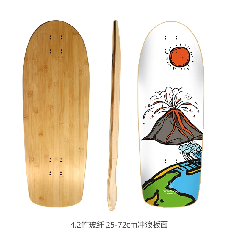 Rare Ant Land Surfing Flood 4.2 generation skateboard 28-29-inch glass fiber scrape pattern 25*72cm
