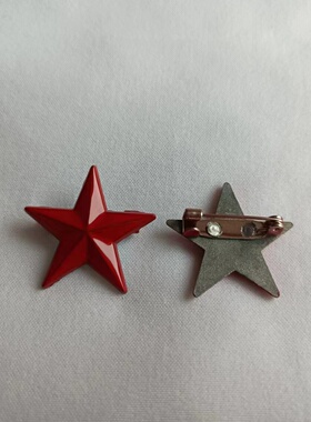 锌合金烤漆五角星胸针帽徽