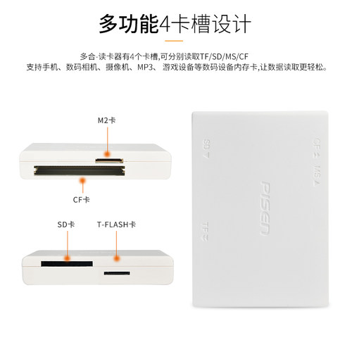 品胜相机读卡器sd卡音响tf多合一usb接口ccd转换器行车记录仪内存储卡读取适用大疆佳能CF转换器索尼ms电脑用 - 图2