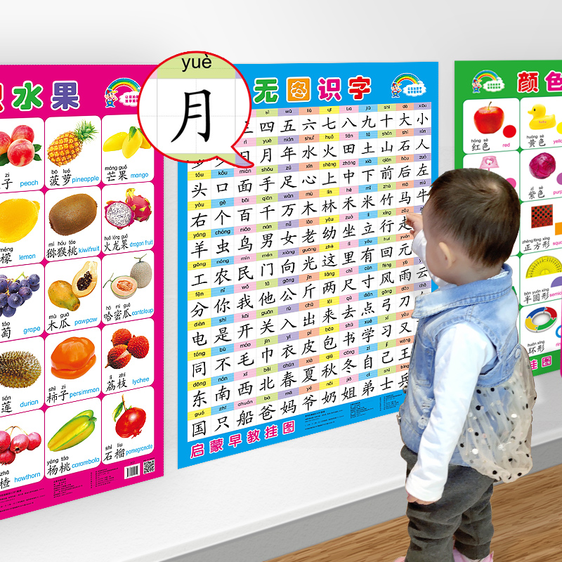小博士早教玩具宝宝识字汉语拼音挂图幼儿童早教墙贴认知挂图婴儿启蒙无声拼音0