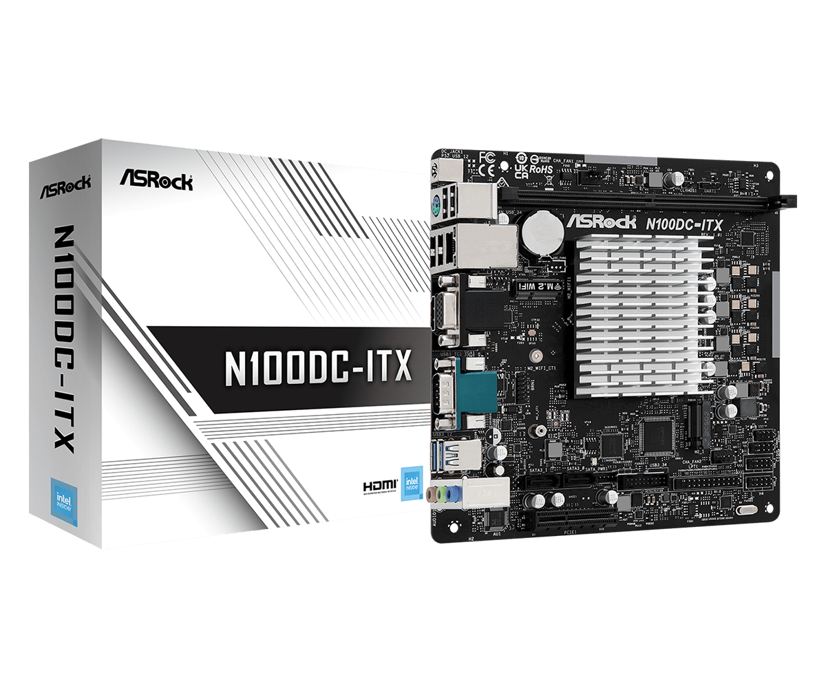 华擎（ASRock） N100DC-ITX主板四核N100处理器入门级高性价比-图0