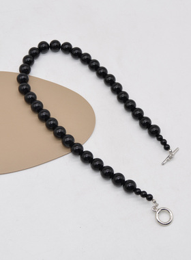新款黑色珍珠个性冷淡锁骨链
