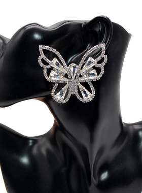 欧美夸张立体水晶蝴蝶项链女