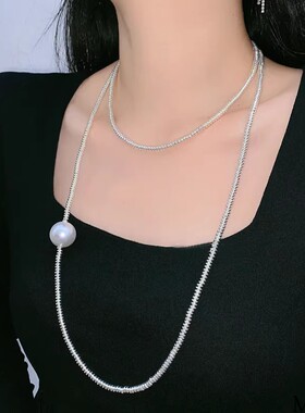 其他人造珍珠金属毛衣链女气质