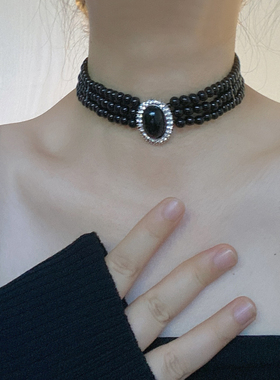 珍珠多层女镶钻项链锁骨链