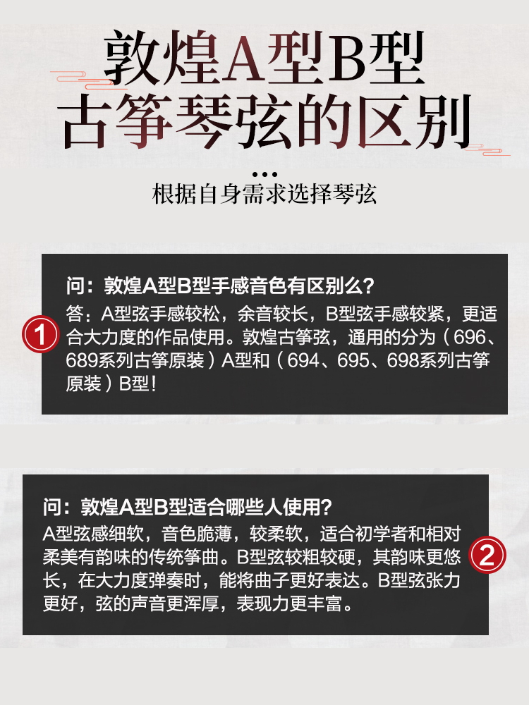 正品敦煌古筝琴弦1-21弦专业钢芯套弦全套A型B型铉线配件古筝通用 - 图1