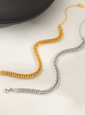 嘻哈钛钢手链ins风潮素链