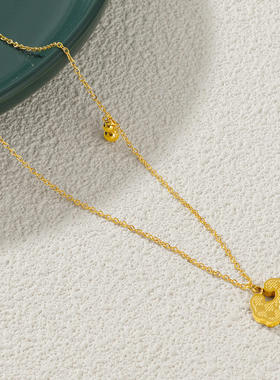 传承经典葫芦如意福字锁项链钛钢个性平安锁锁骨链生日礼物女