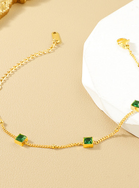 森系祖母绿钛钢手链63