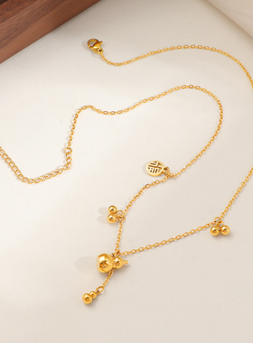 2025新款镀金锁骨链福禄双全