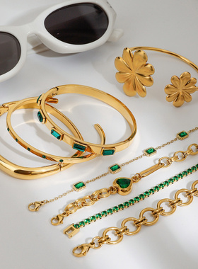 欧美不锈钢锆石爱心手链轻奢高级