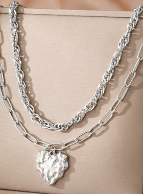 跨境热卖轻奢锡纸爱心吊坠