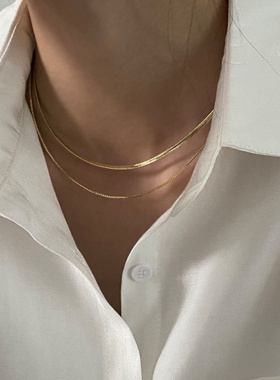 欧美简约双层蛇骨项链