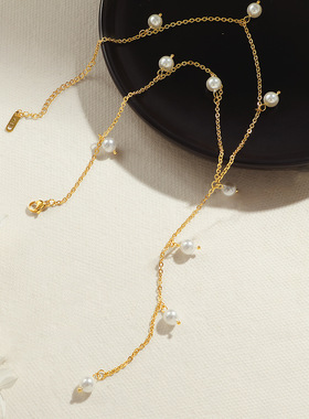 欧美新款Y形珍珠项链6