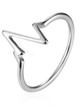 钛钢不锈钢心电图简约食指戒指ins潮人网红时尚个性简约尾戒N字形