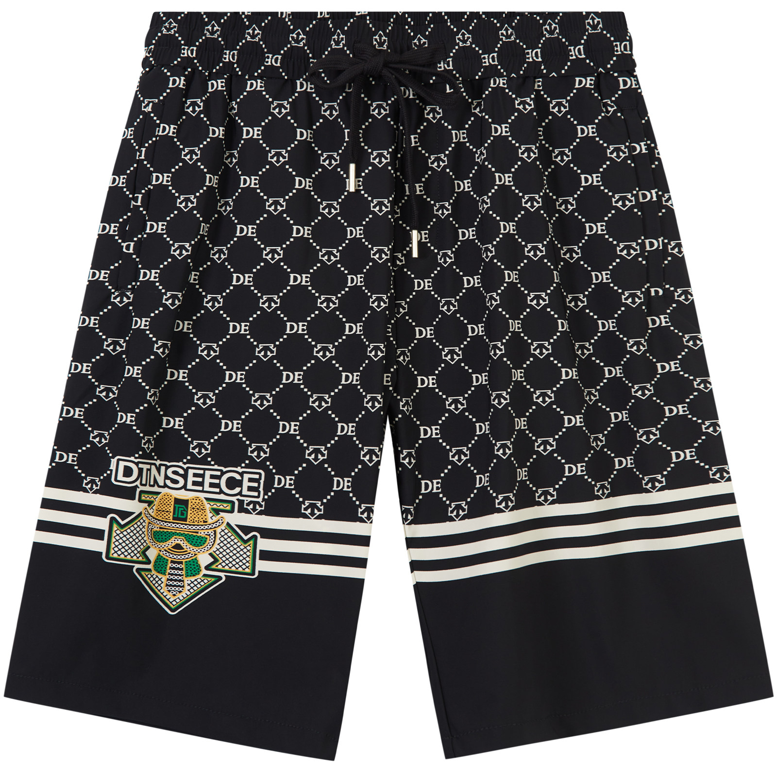 ZOUK冰丝短裤男5分潮牌满花条纹沙滩裤男夏季薄款休闲裤2023新款,淘宝优惠券,粉丝福利购,淘宝优惠卷