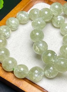 天然绿祖母晶手链女单圈绿云母水晶手串个性简约礼物