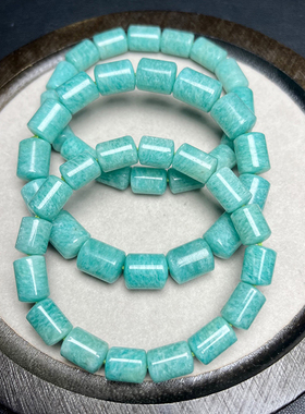 天然天河石多圈手链男女三圈小尺寸蓝绿亚马逊石水晶手串饰品礼物